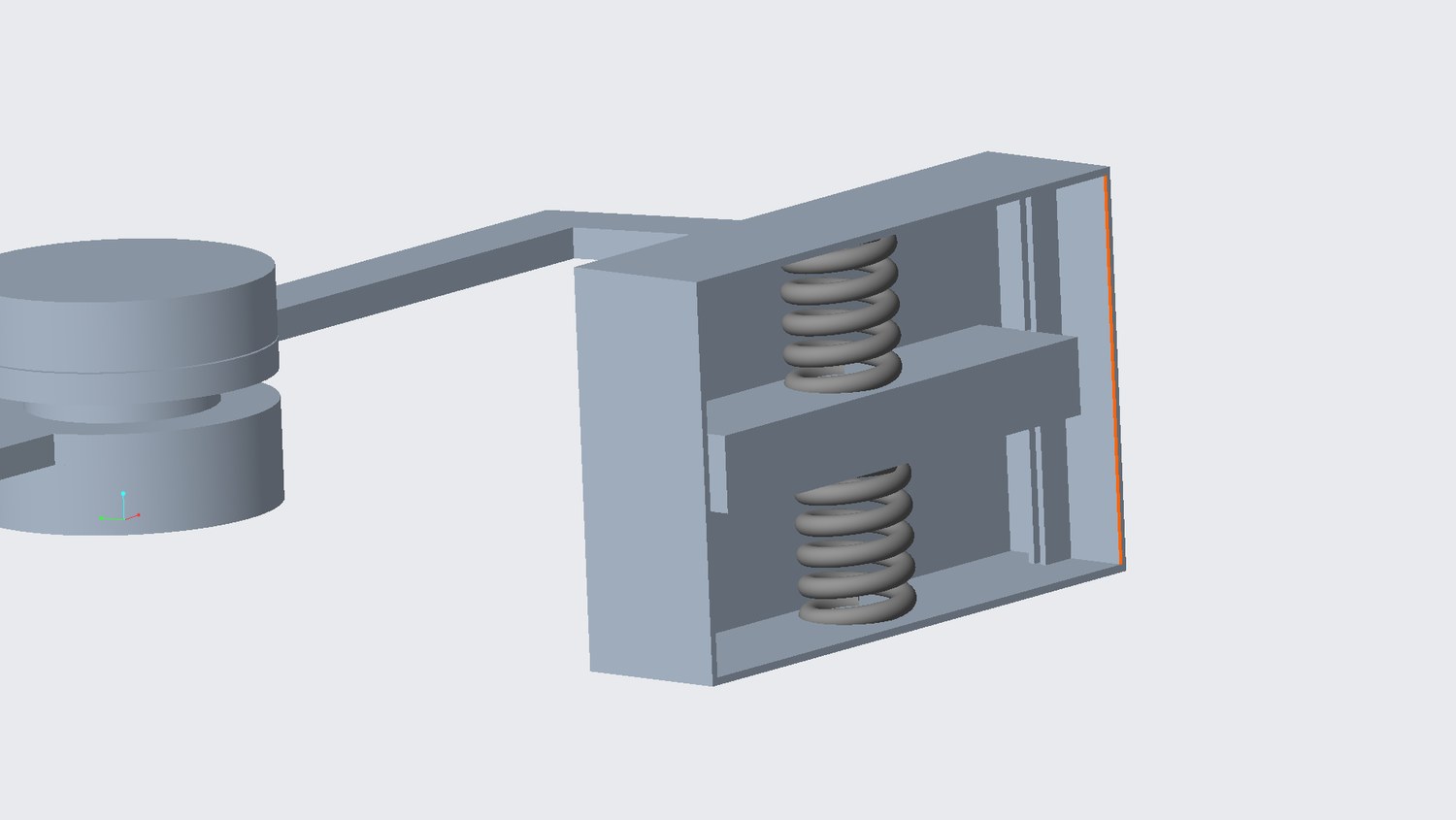 Creo cutaway showing the springs and mass inside a damper housing
